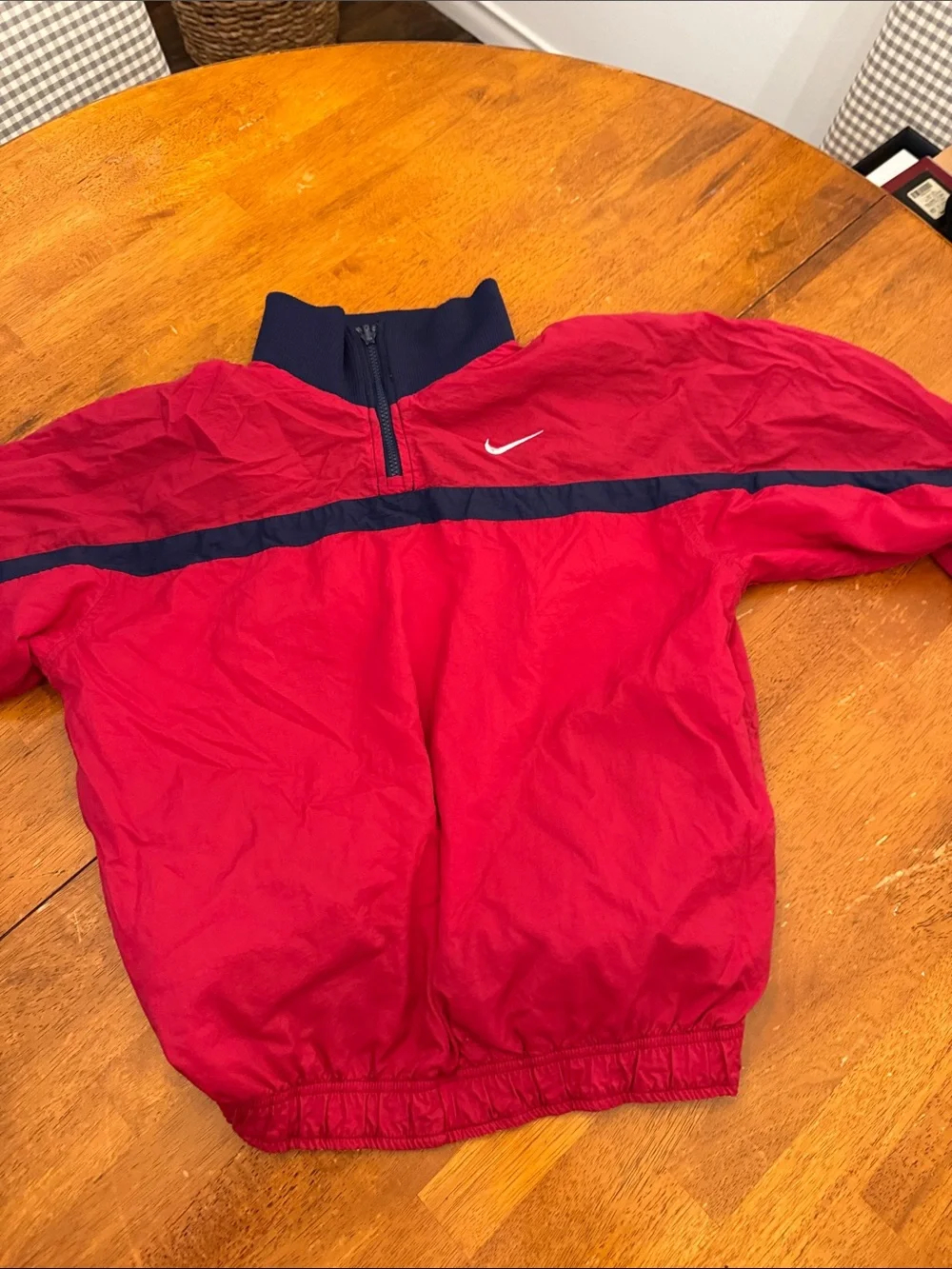 Nike Yellow and Navy, Quarter-Zip Pullover Windbreaker kids M medium reversible
